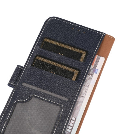 Чохол-книжка Litchi Texture with Wallet для iPhone 13 mini - темно-синій
