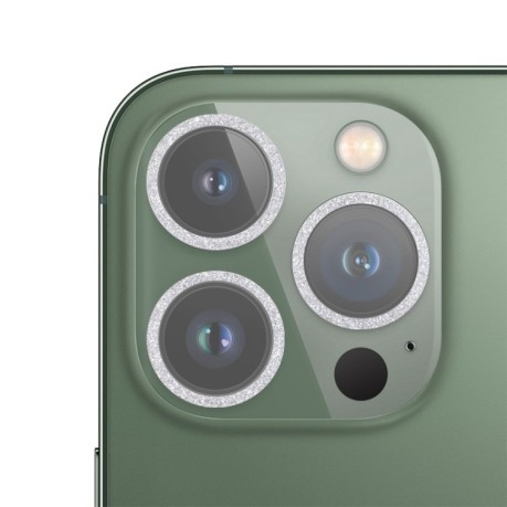 Захисне скло для камери Glitter Ring на iPhone 13 Pro / 13 Pro Max - сріблясте