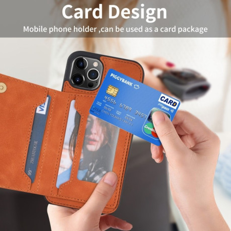 Протиударний чохол Line Card Holder для iPhone 14 Pro - коричневий