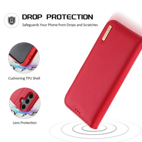Шкіряний чохол-книжка DUX DUCIS Hivo Series  для Samsung Galaxy S25 5G - червоний
