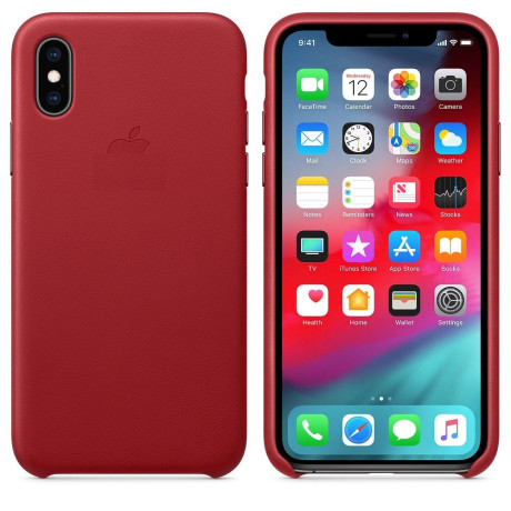 Кожаный Чехол Leather Case RED для iPhone X/Xs