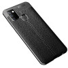 Противоударный чехол Litchi Texture на Samsung Galaxy A21s - черный