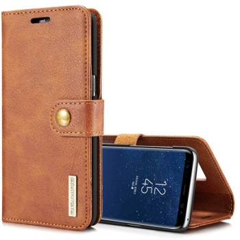 Кожаный чехол-книжка DG.MING Crazy Horse Texture на  Galaxy S8+ / G955 - коричневый