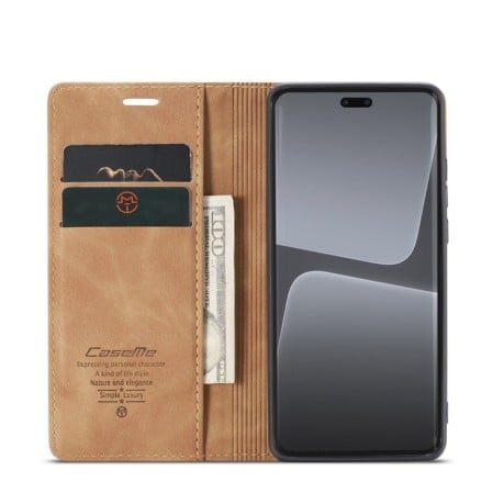 Кожаный чехол CaseMe-013 Multifunctional на Xiaomi 13 Lite - коричневый