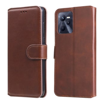 Чохол-книга Classic Calf Texture для Realme C35 - коричневий