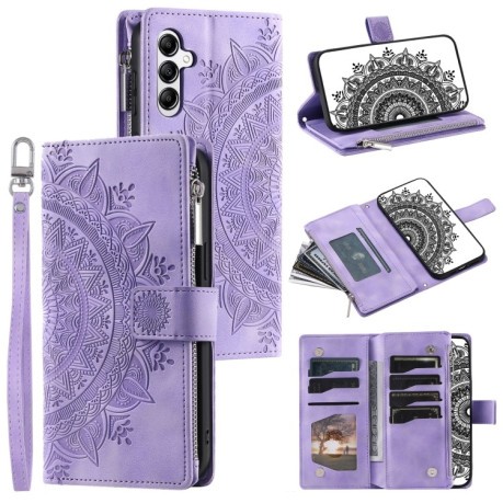 Чехол-книжка Multi-Card Totem Zipper Leather для Samsung Galaxy A36 - фиолетовый