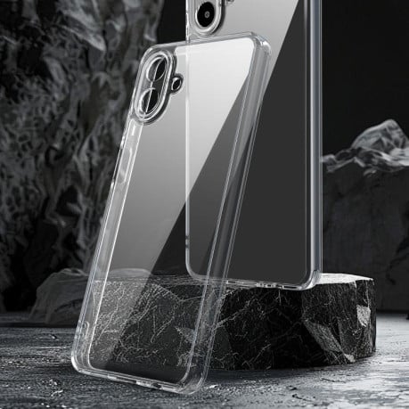 Чехол Airbag гибрид с цветными гранями на Samsung Galaxy A07 4G - прозрачный