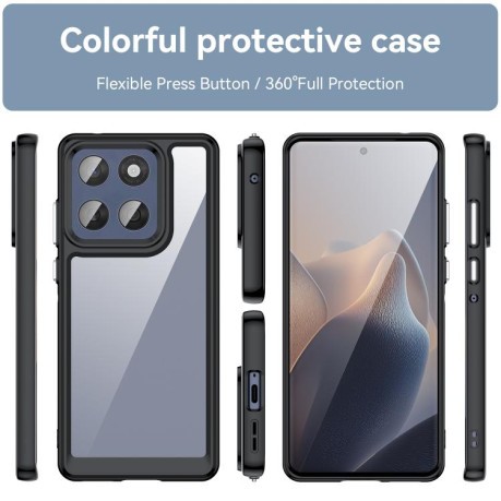 Протиударний чохол Colorful Acrylic Series на Motorola Edge 60 Fusion - чорний