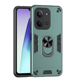 Ударозахисний чохол Metal Ring Holder на Xiaomi Redmi 15C 5G / 4G Global 171mm / Poco C85 4G - зелений