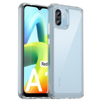 Противоударный чехол  Colorful Acrylic Series с цветной силиконовой боковиной на Xiaomi Redmi A1/A2 - прозрачный