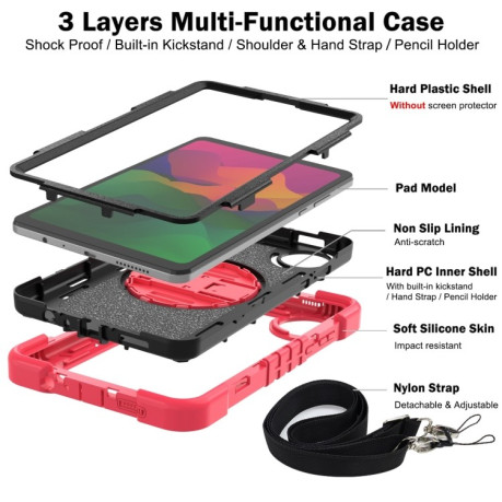 Чохол-книжка Acrylic 360 Degree Rotation Holder Leather для Redmi Pad SE 8.7 2024 - Red + Black