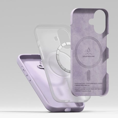 Оригінальний силіконовий чохол Ringke Silicone Magnetic з MagSafe на iPhone 17 - Purple