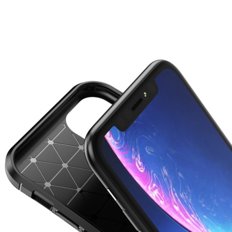 Противоударный чехол Carbon Fiber Texture на iPhone 12 Mini -5.4 inch -синий