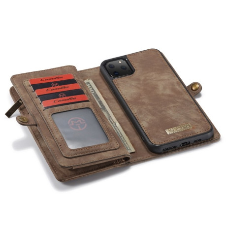 Шкіряний чохол-гаманець CaseMe-008 на iPhone 11 Pro Max - коричневий