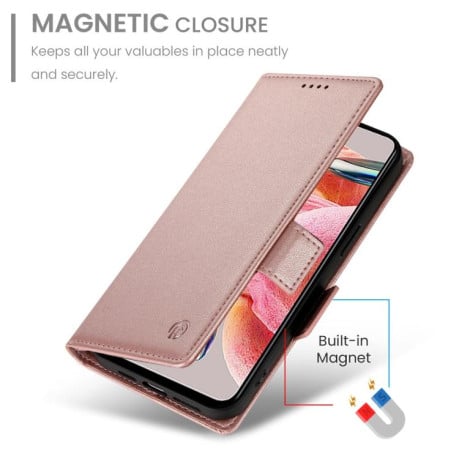 Чохол-книжка Side Buckle Magnetic Frosted Leather на Xiaomi Redmi 15C 5G / 4G EU 173mm / Poco C85 5G - рожеве золото