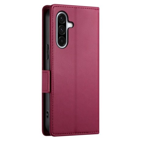 Чохол-книжка Side Buckle Magnetic Frosted Leather  для Samsung Galaxy A26 5G - винно-червоний