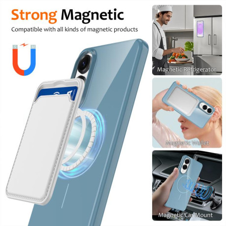 Протиударний чохол Glossy TPU Shockproof MagSafe для Samsung Galaxy S25 Edge 5G - синій