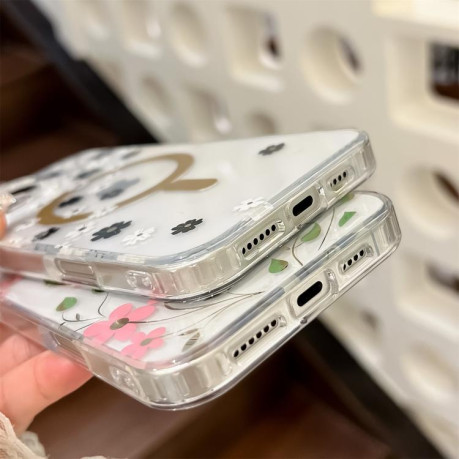 Чехол Escase с MagSafe и рисунком листьев на iPhone 17 Pro — зеленый
