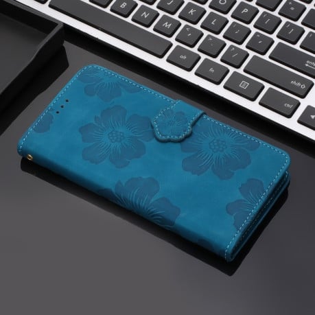 Чехол-книжка Flower Embossing Pattern для Samsung Galaxy A05s - синий