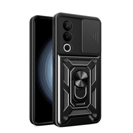 Чохол із шторкою на камери Sliding Camshield та кишенькою для карток на OnePlus Nord CE4 5G Global - чорний