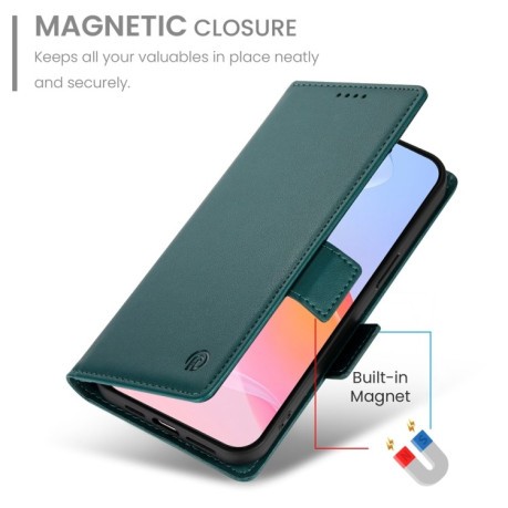 Чехол-книжка Side Buckle Magnetic Frosted Leather для iPhone 16 Pro - зеленый