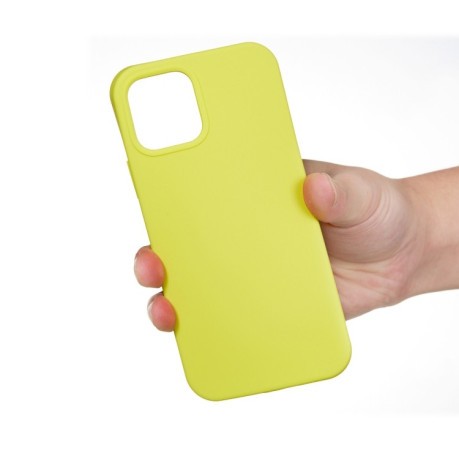 Силиконовый чехол Solid Color Liquid на iPhone 14 - светло-желтый