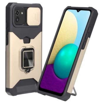 Противоударный чехол Sliding Camera Design для Samsung Galaxy A03/A04E - золотой