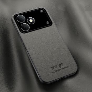 Чехол HUIYI Leather Magnetic на Realme Note 80 4G — серый