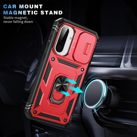 Противоударный чехол Sliding Camshield для Samsung Galaxy A56 5G - Red+Black