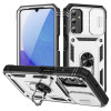 Противоударный чехол Sliding Camshield для Samsung Galaxy A25 5G - бело-черный