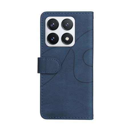 Чохол-книжка Dual-color Splicing Flip Leather для Xiaomi 14T Pro - синій