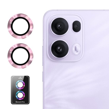 Защитное стекло на камеру ENKAY Aluminium для OPPO Reno13 Pro Global - розовое