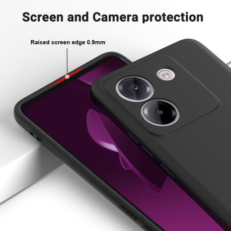 Силиконовый чехол Solid Color Liquid Silicone на Xiaomi Poco M7 Pro 5G - черный
