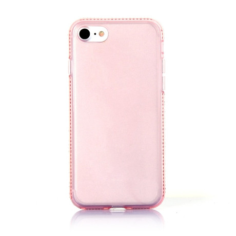 Ультратонкий Прозрачный TPU Чехол Studded Full Frame Diamond Bling Pink для iPhone SE 3/2 2022/2020/8/7