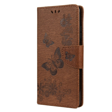 Чохол-книжка Butterflies Embossing Xiaomi Mi 10T Lite - коричневий