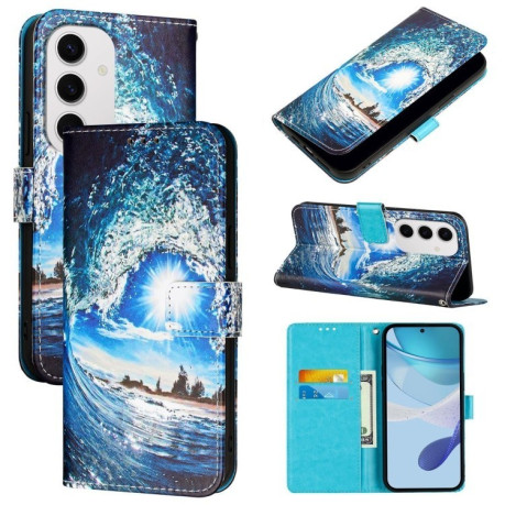 Чохол-книжка Pattern Plain Weave для Samsung Galaxy S24 FE 5G - Waves And Sun
