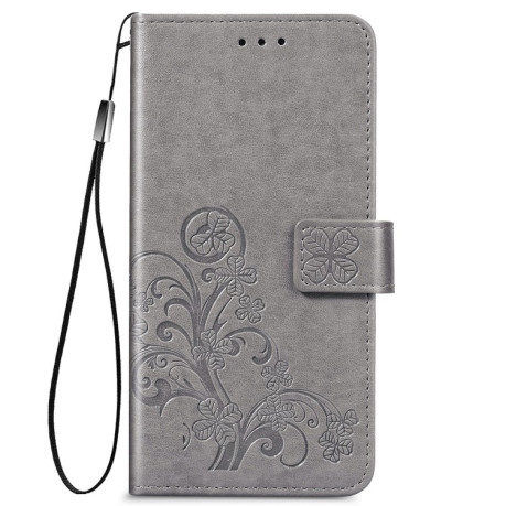 Чехол-книжка Four-leaf Clasp Embossed на Xiaomi Redmi 9A - серый