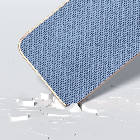 Противоударный чехол Nano Electroplating Carbon Fiber Textur для Samsung Galaxy S23 FE 5G - голубой