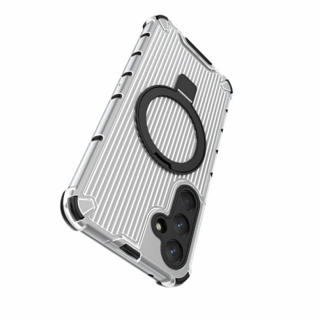 Противоударный чехол HMC Grating Holder Shockproof на Samsung Galaxy A35 5G - фиолетовый