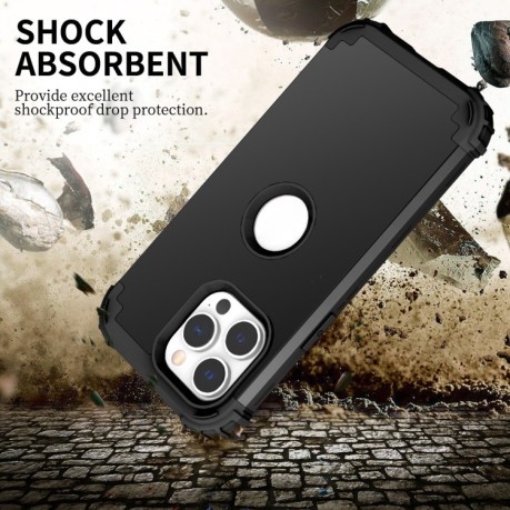 Противоударный Чехол Dropproof 3 in 1 Silicone sleeve для  iPhone 14 Pro - черный