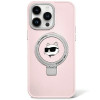 Оригинальный чехол Karl Lagerfeld Ring Stand Karl Choupette MagSafe для iPhone 15 Pro - pink(KLHMP15LHMRSCHP)