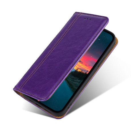 Чехол-книжка Grid Texture для Samsung Galaxy S22 Ultra 5G - фиолетовый
