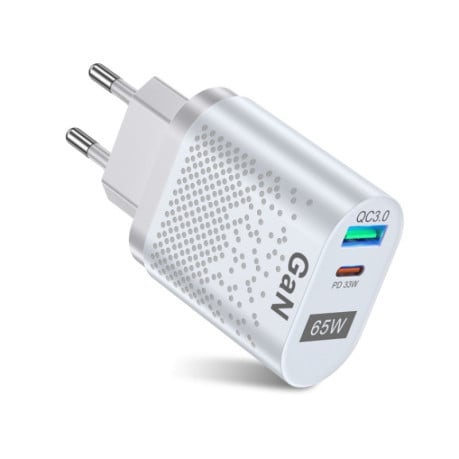 Быстрая зарядка BK375-GaN EU Plug USB+Type-C 65W GaN  -  White