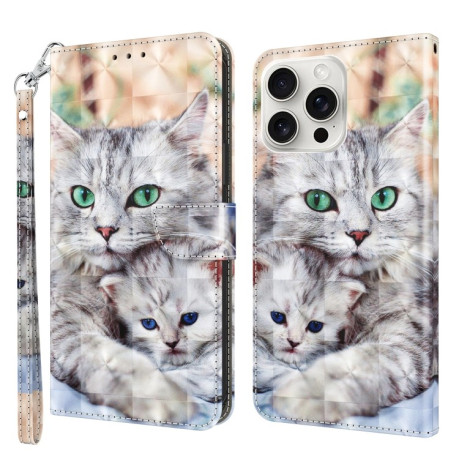 Чехол-книжка 3D Painting для iPhone 16 Pro Max - разноцветный