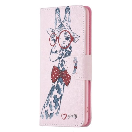 Чехол-книжка Colored Drawing Pattern для Samsung Galaxy A56 5G - Giraffe