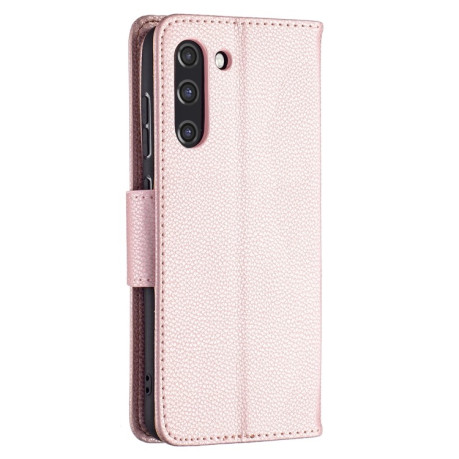 Чохол-книжка Litchi Texture Pure Color Samsung Galaxy S21 FE - рожеве золото