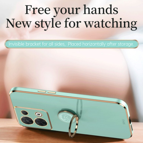 Противоударный чехол XINLI Straight Edge with Ring Holder для OPPO Reno 8 - красный