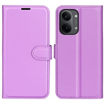 Чохол-книжка з фактурою Litchi і магнітним хлястиком на Xiaomi Redmi Turbo 5 Max / Poco X8 Pro Max — фіолетовий