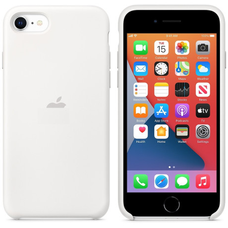 Силіконовий чохол Silicone Case White для iPhone SE 3/2 2022/2020/8/7
