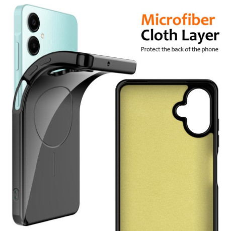 Противоударный чехол Glossy TPU Shockproof MagSafe на Samsung Galaxy А06 5G - черный